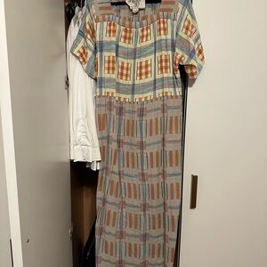 Plaid Mixed Print Woven Heirloom Multicolor Women's Dress